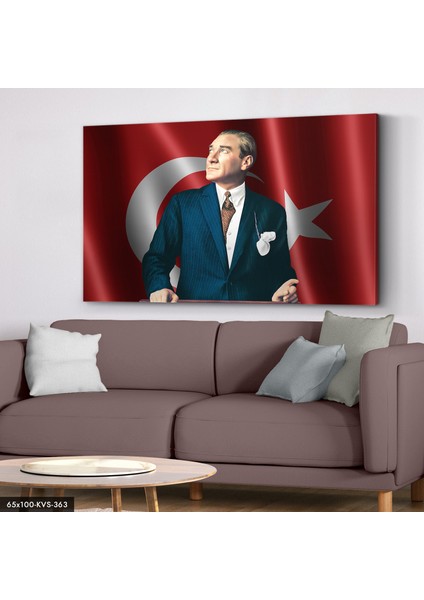 Türk Bayrağı Atatürk Kanvas - Canvas Tablo
