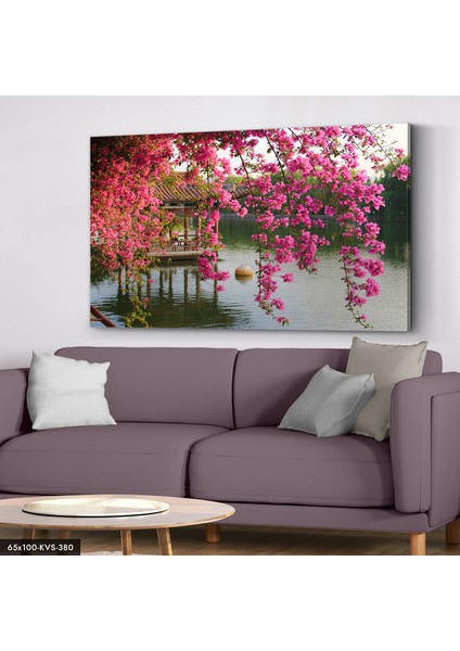 Pembe Yapraklı Ağaç Kanvas - Canvas Tablo