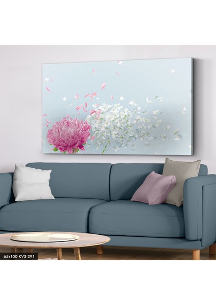 Pembe Beyaz Çiçekler Kanvas - Canvas Tablo