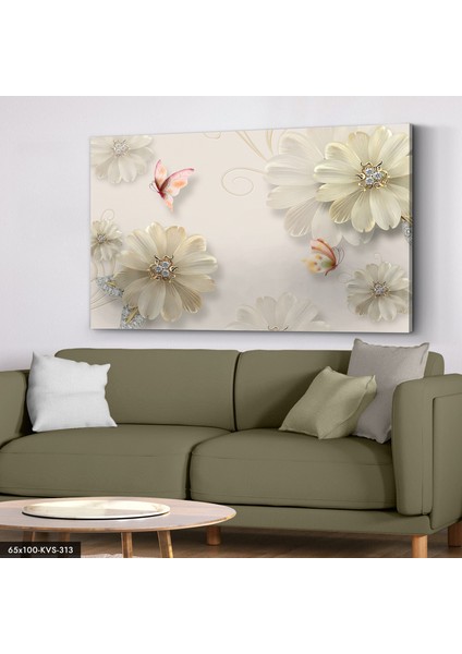 Incili Çiçekler Kanvas - Canvas Tablo