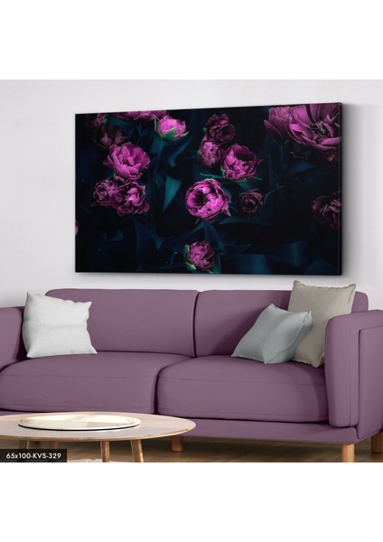 Mor Çiçekler Kanvas - Canvas Tablo