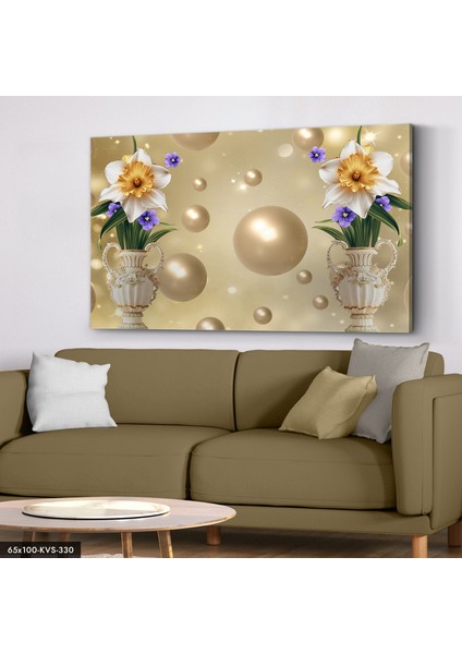 Vazoda Çiçekler Kanvas - Canvas Tablo