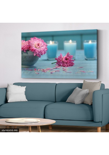 Çiçek Mum Kanvas - Canvas Tablo