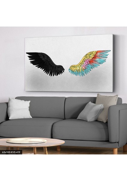 Hüzün ve Mutluluk Melek Kanadı Kanvas - Canvas Tablo