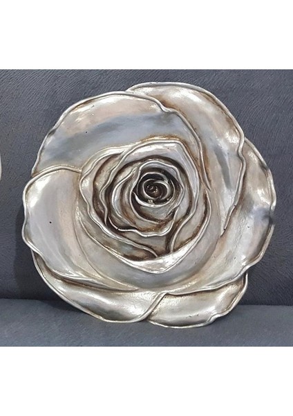 3 Boyutlu 19cm Tabak Gül Çiçek Kabartma Silikon Kalıp K-690