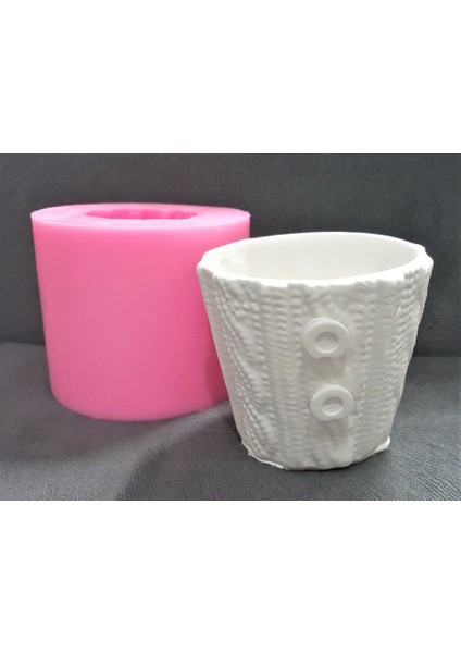 Örgü Düğme Kabartmalı Saksı Silikon Kalıp K-674 fiyatları