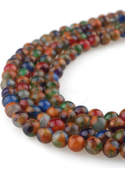 6 mm Renkli Opal Akik Taşı Dizi - DZ4074-R