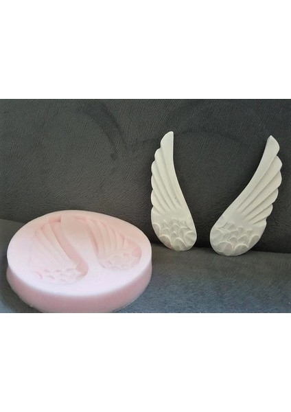 Çift Kanat, Kuş Kanadı Pano Süsü Magnet Silikon Kalıp K-606