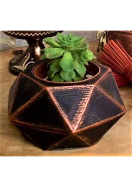 Geometrik Köşeli Saksı Silikon Kalıp K-609