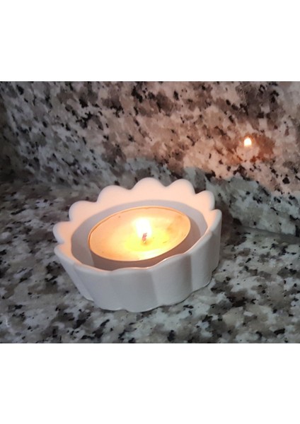 Minyatür Tealight Mumluk Silikon Kalıp K-341, Polyester Taş Tozu Alçı Kalıbı