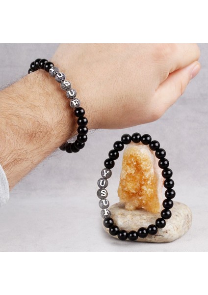 Isme Özel Oltu Taşı Bileklik TB5255