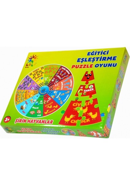 Şirin Hayvanlar Ingilizce Eğitici Puzzle - Okul Öncesi Eğitim