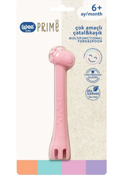 Wee Baby Prime Silikon Çok Amaçlı Çatal & Kaşık 6+ Ay