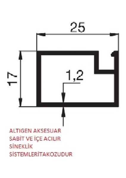 Altıgen 17X25 Söktak ve Içe Açılır Sineklik Takozları fiyatları