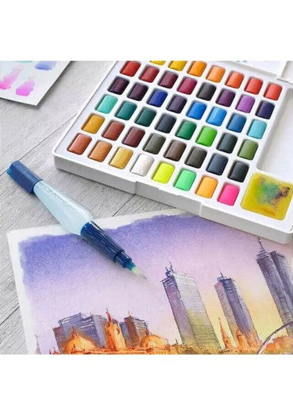 Faber Castell Creative Watercolor Tablet Sulu Boya Seti 24 Renk Su Hazneli Fırça