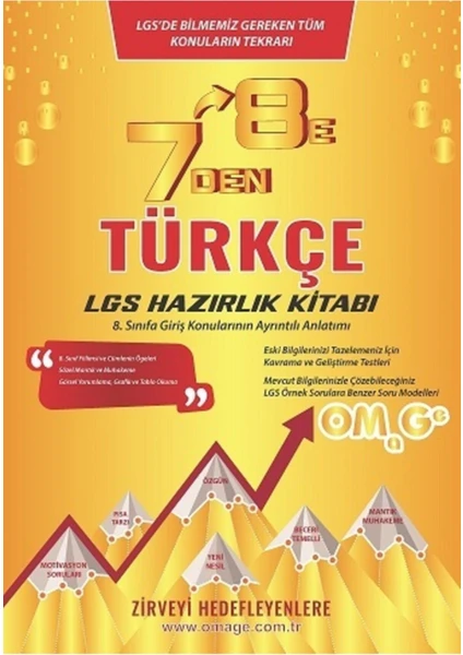 Nartest Yayınevi Nartest Yayınları 7 Den 8 E Omage LGS Türkçe Hazırlık Kitabı