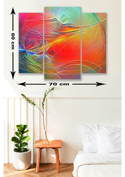 3 Parça Renkli Modern Desenli Mdf Duvar Tablosu fiyatları