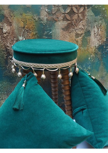 Yeşil Dekoratif Vintage Puf fiyatları