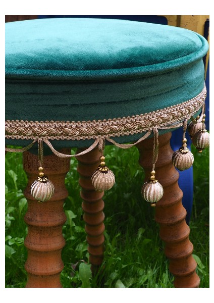 Yeşil Dekoratif Vintage Puf modelleri