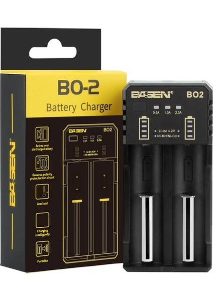 Basen Bo-2 18650 3.7V Çiftli Pil Şarj Aleti