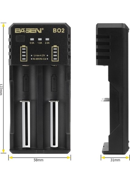 Basen Bo-2 18650 3.7V Çiftli Pil Şarj Aleti