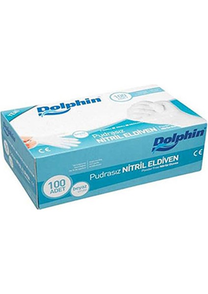 Beyaz Nitril Eldiven Pudrasız (M) 100lü Paket
