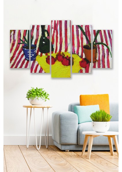 5 Parça Piknik Renkli Mdf Duvar Tablosu