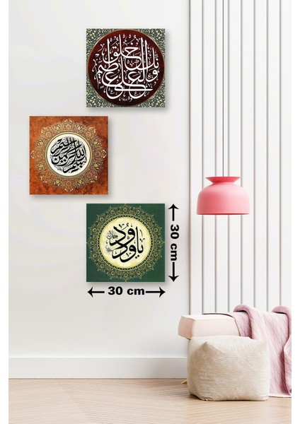 3 Parça Renkli Dini Desenli Mdf Duvar Tablosu fiyatları