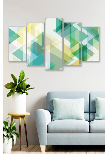 5 Parça Modern Desenli Mdf Duvar Tablosu