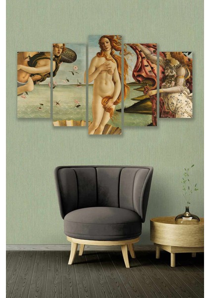 5 Parça Venüs Art Mdf Duvar Tablosu