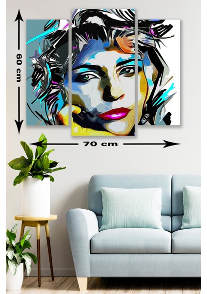 3 Parça Modern Sanat Kadın Desenli Mdf Duvar Tablosu fiyatları