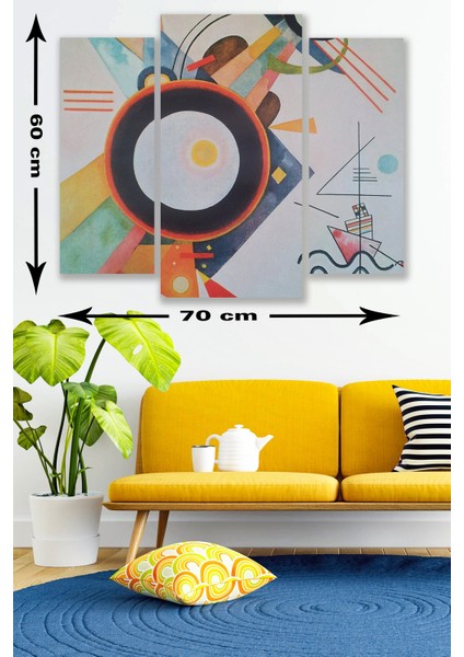 3 Parça Modern Sanat Desenli Mdf Duvar Tablosu
