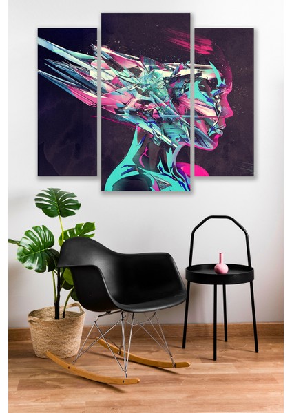 3 Parça Modern Stil Mdf Duvar Tablosu
