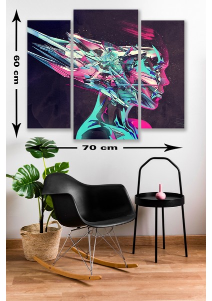 3 Parça Modern Stil Mdf Duvar Tablosu