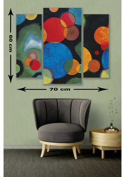 3 Parça Modern Stil Mdf Duvar Tablosu