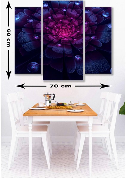 3 Parça Lotus Mdf Duvar Tablosu