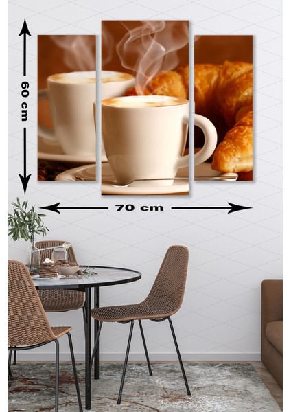 3 Parça Kahve Desenli Mdf Duvar Tablosu fiyatları