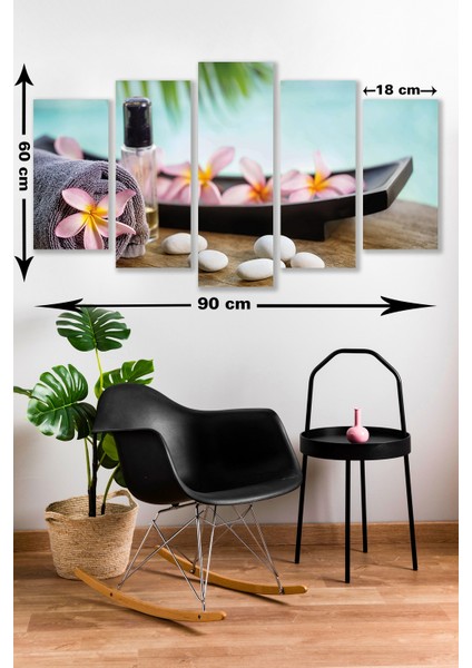 5 Parça Spa Masaj Uzakdoğu Mdf Duvar Tablosu