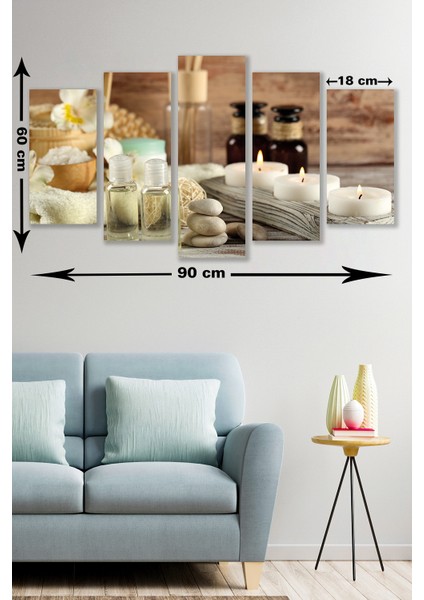 5 Parça Spa Mdf Duvar Tablosu
