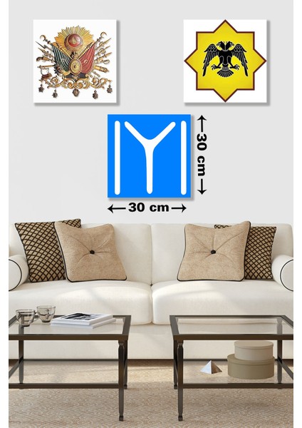 3 Parça Tuğra Iyi Desenli Mdf Duvar Tablosu fiyatları