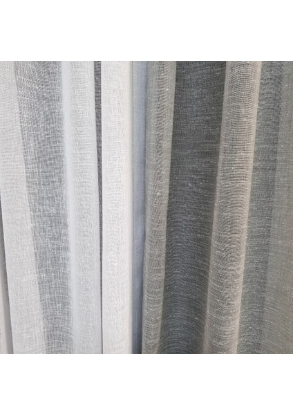 Lüks Keten Görünümlü Tül Perde Pilesiz Etek Kurşunlu Gri Rengi. EN:400-BOY:240 fırsatları