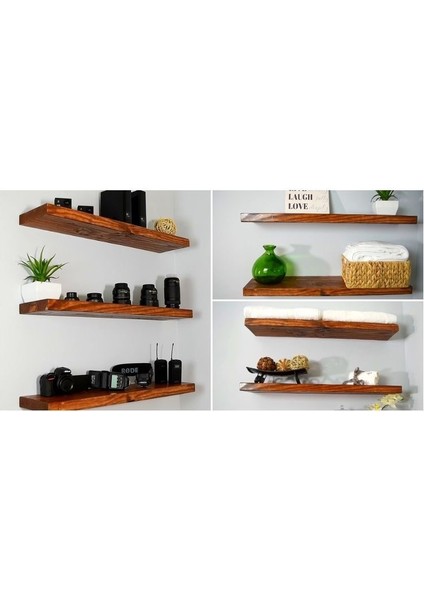 Çam Masif Ahşap 2"Li Dekoratif Duvar Rafı Kitaplık Raf Çiçeklik 75x19 fiyatları