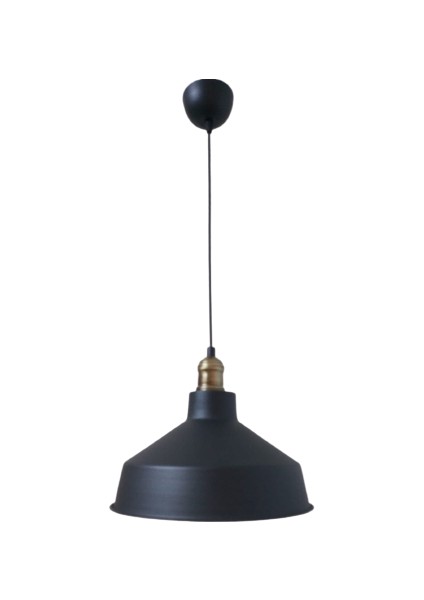 Rys Retro Metal Siyah Dekoratif Eskitme Duylu Kafe Siyah Içi Siyah Mutfak Avize Çap:30 cm
