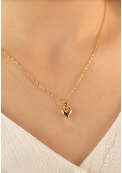 14 Ayar Altın Kalp Kolye
