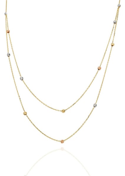 14 Ayar Altın Ikili Dorika Kolye