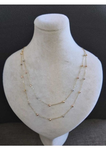 14 Ayar Altın Ikili Dorika Kolye fırsatları