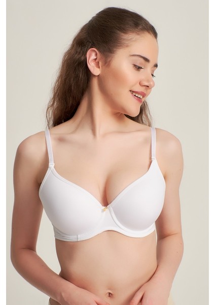 Kadın 9141010 Silikonlu Olympe Push Up Destekli Sütyen Beyaz