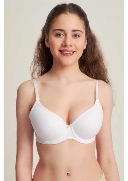 Kadın 9141010 Silikonlu Olympe Push Up Destekli Sütyen Beyaz