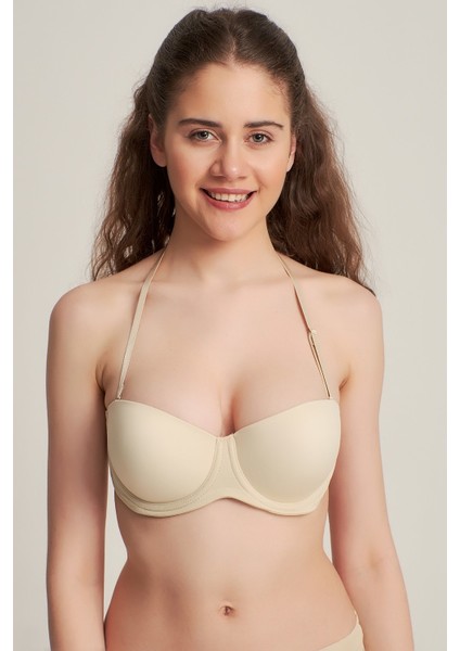 Kadın 7101412 Boyundan Geçmeli Arkası Şeffaf Destekli Sütyen Ten fiyatları