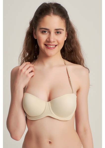 Kadın 7101412 Boyundan Geçmeli Arkası Şeffaf Destekli Sütyen Ten modelleri